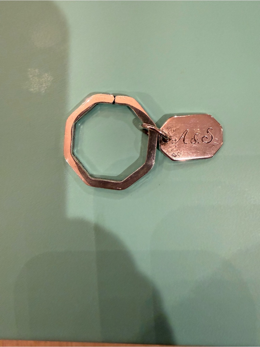 Tiffany & Co. Octagon Key Ring with 1982 and A&S tag - Picture 8 of 10